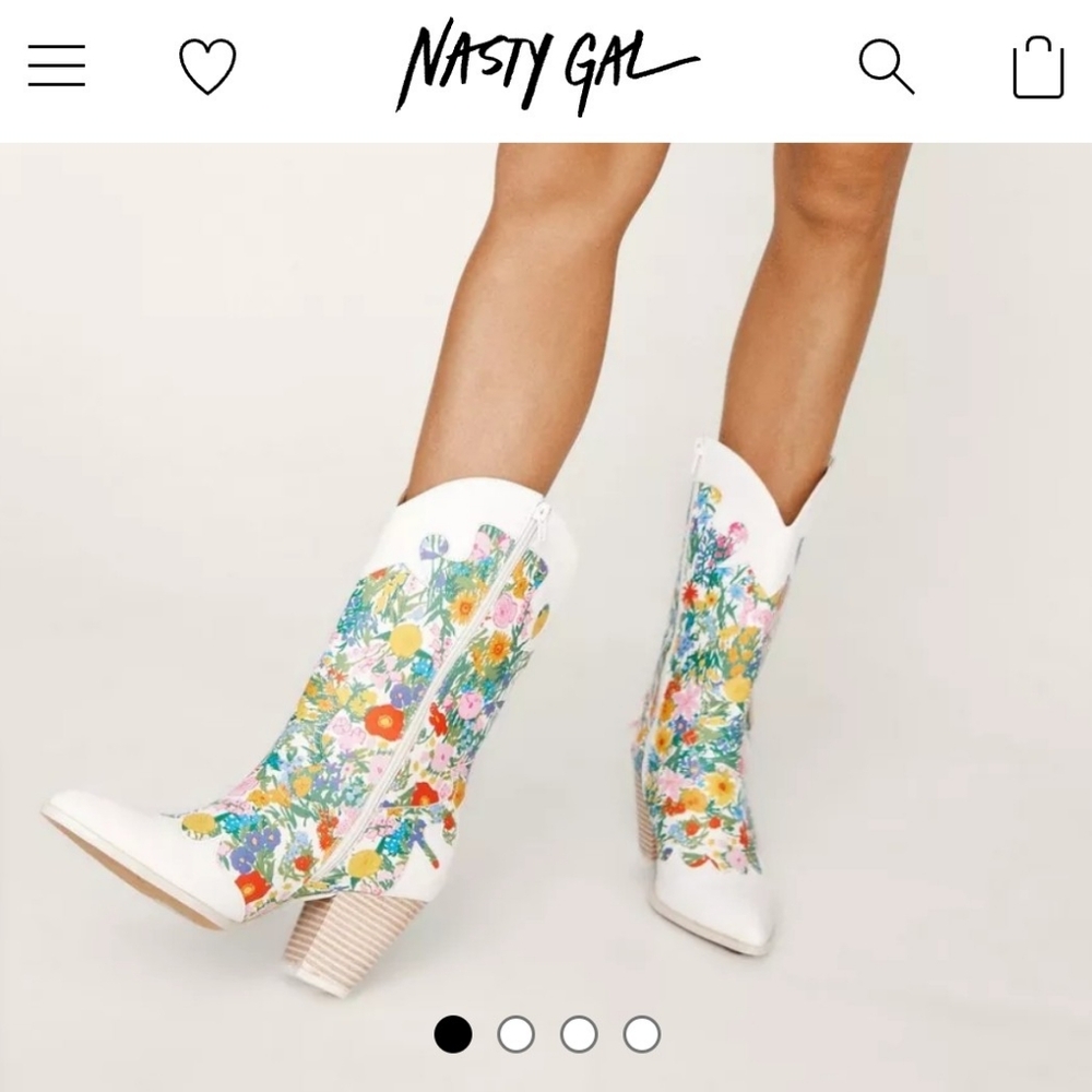 COPY - Nasty gal contrast floral cowboy boots!